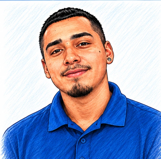 Colored-pencil portrait of Dom (Dominic)